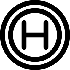Hospital Sign Of Letter H Inside Circles Sticker Outline Svg File, Free Vectors File